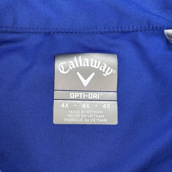 Callaway shirt Mens 4XL Blue Short Sleeve‎ Opti Dri Polo Performance Golf - Picture 10 of 12